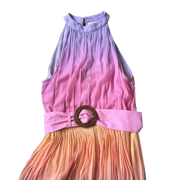 NEW Rococo Sand Emi Ombre Pleated Halter Dress - Picture 6 of 12